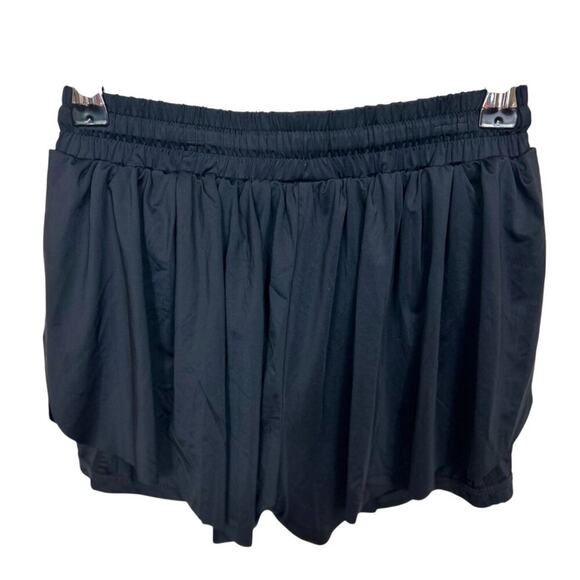 Black Elastic Waist Lightweight Womens Shorts L/12 By Letao Tao - Picture 2 of 4